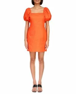 Sanctuary Women's Solid Resort Puff-Sleeve Poplin Dress