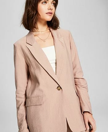 And Now This Women's One-Button Textured Oversized Blazer 6 And Now This Women's One-Button Textured Oversized Blazer - Image 6