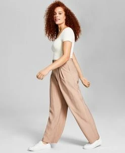 And Now This Women's High-Rise Wide-Leg Textured Trouser Pants -Anne Klein Sales Store 23595060 fpx