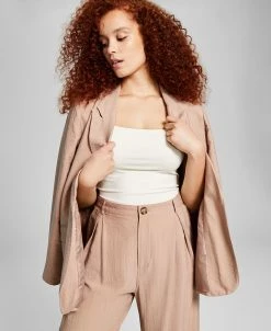 And Now This Women's High-Rise Wide-Leg Textured Trouser Pants -Anne Klein Sales Store 23595061 fpx