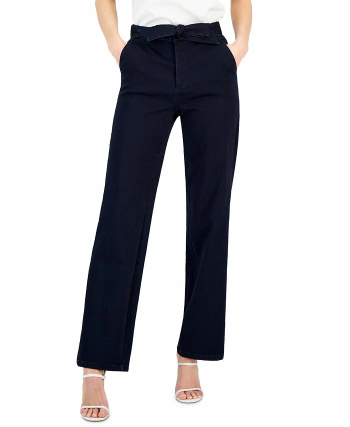 Anne Klein Women's High-Rise Tie-Front Denim Pants 1 Anne Klein Women's High-Rise Tie-Front Denim Pants