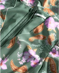 Bar III Women's Printed Long-Sleeve Slit-Hem Maxi Dress, Created For Macy's -Anne Klein Sales Store 23602074 fpx