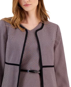 Kasper Women's Link-Print Jacquard Topper Jacket -Anne Klein Sales Store 23602150 fpx