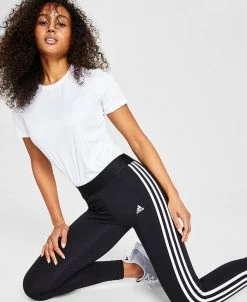ADIDAS Women's Essentials 3-Stripe Full Length Cotton Leggings, XS-4X 14 ADIDAS Women's Essentials 3-Stripe Full Length Cotton Leggings, XS-4X -Anne Klein Sales Store 23610792 fpx