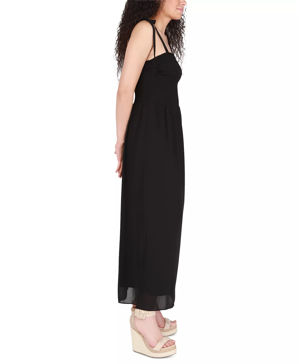 Black Tape Women's Tied-Strap Smocked Maxi Dress 5 Black Tape Women's Tied-Strap Smocked Maxi Dress - Image 5