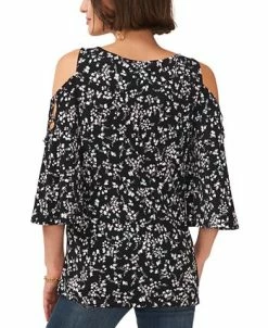Vince Camuto Women's Printed V-Neck Cold Shoulder Blouse -Anne Klein Sales Store 23626120 fpx
