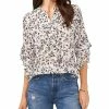 Vince Camuto Women's Printed Pintuck Flutter-Sleeve Blouse