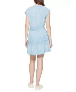 Black Tape Women's Short-Sleeve Tie-Waist Mini Dress 4 Black Tape Women's Short-Sleeve Tie-Waist Mini Dress -Anne Klein Sales Store 23629281 fpx