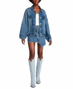 Steve Madden Women's Sienna Oversized Denim Trucker Jacket -Anne Klein Sales Store 23642002 fpx