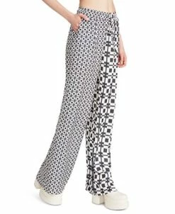 Steve Madden Women's Dorian Mixed-Print Pull-On Wide-Leg Satin Pants -Anne Klein Sales Store 23642020 fpx