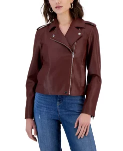 INC International Concepts Women's Faux-Leather Jacket, Created For Macy's -Anne Klein Sales Store 23642767 fpx