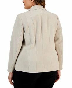 Kasper Plus Size Notch-Lapel Button-Front Long-Sleeve Blazer -Anne Klein Sales Store 23649712 fpx