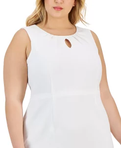 Kasper Plus Size Round-Neck Sleeveless Sheath Stretch Dress -Anne Klein Sales Store 23649771 fpx