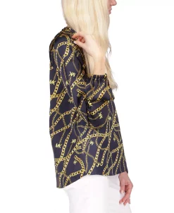 Michael Kors Women's Logo-Print Chain Split-Neck Top, Regular & Petite 10 Michael Kors Women's Logo-Print Chain Split-Neck Top, Regular & Petite -Anne Klein Sales Store 23650936 fpx