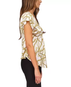 Michael Kors Women's Logo Chain-Print Ring Top -Anne Klein Sales Store 23650966 fpx