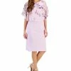 Connected Women's Chiffon-Cape-Overlay Sheath Dress