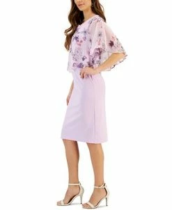 Connected Women's Chiffon-Cape-Overlay Sheath Dress -Anne Klein Sales Store 23656162 fpx