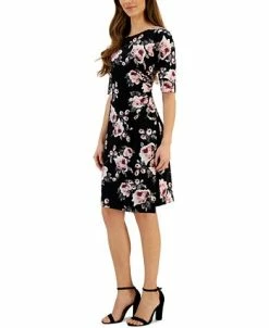 Connected Women's Floral-Print Elbow-Sleeve Sheath Dress -Anne Klein Sales Store 23656196 fpx