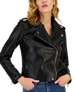 INC International Concepts Women's Faux-Leather Jacket, Created For Macy's -Anne Klein Sales Store 23656725 fpx