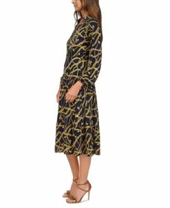 Michael Kors Women's Printed Chain Midi Dress -Anne Klein Sales Store 23657397 fpx