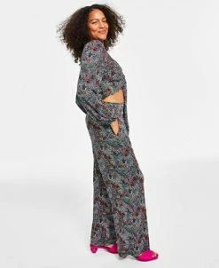 Bar III Women's Printed Wide-Leg Pants, Created For Macy's 7 Bar III Women's Printed Wide-Leg Pants, Created For Macy's -Anne Klein Sales Store 23672934 fpx