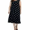 Kasper Plus Size Polka Dot Cowl-Neck Top & Polda Dot Midi Flare Skirt