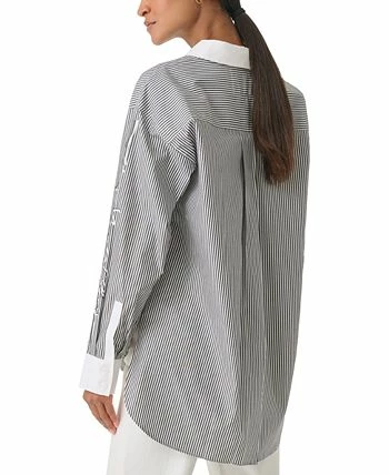 Karl Lagerfeld Paris Women's Contrast-Trim Signature Blouse 2 Karl Lagerfeld Paris Women's Contrast-Trim Signature Blouse - Image 2