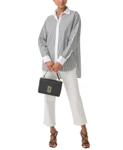 Karl Lagerfeld Paris Women's Contrast-Trim Signature Blouse 8 Karl Lagerfeld Paris Women's Contrast-Trim Signature Blouse -Anne Klein Sales Store 23676405 fpx