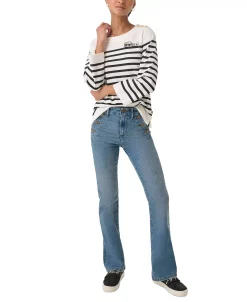 Karl Lagerfeld Paris Women's Cotton Signature Striped Top -Anne Klein Sales Store 23676598 fpx