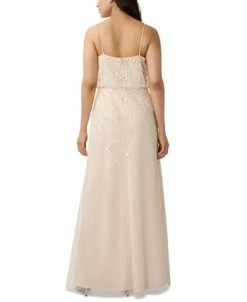 Adrianna Papell Women's Floral Embellished Sleeveless Blouson Gown 5 Adrianna Papell Women's Floral Embellished Sleeveless Blouson Gown -Anne Klein Sales Store 23684736 fpx
