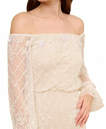 Adrianna Papell Women's Off-The-Shoulder Embellished Sheath Dress 2 Adrianna Papell Women's Off-The-Shoulder Embellished Sheath Dress - Image 2