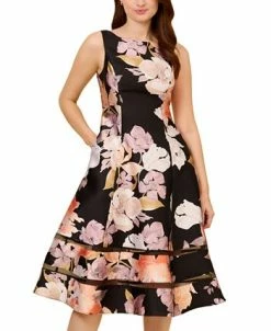 Adrianna Papell Women's Sleeveless Floral A-Line Dress 7 Adrianna Papell Women's Sleeveless Floral A-Line Dress -Anne Klein Sales Store 23685130 fpx