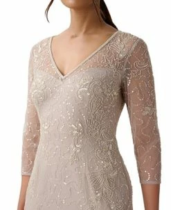 Adrianna Papell Women's Beaded V-Neck Cocktail Dress 5 Adrianna Papell Women's Beaded V-Neck Cocktail Dress -Anne Klein Sales Store 23685194 fpx