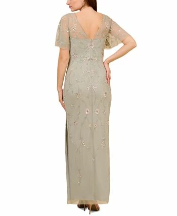 Adrianna Papell Women's Beaded Flutter-Sleeve Gown 2 Adrianna Papell Women's Beaded Flutter-Sleeve Gown - Image 2