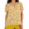 Kasper Women's Flutter-Sleeve Peasant Top