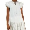 Anne Klein Women's Lace Cap-Sleeve Split-Neck Top