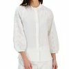 Anne Klein Women's Puff-Sleeve Eyelet-Detail Blouse