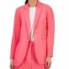 Anne Klein Women's Linen-Blend One-Button Blazer