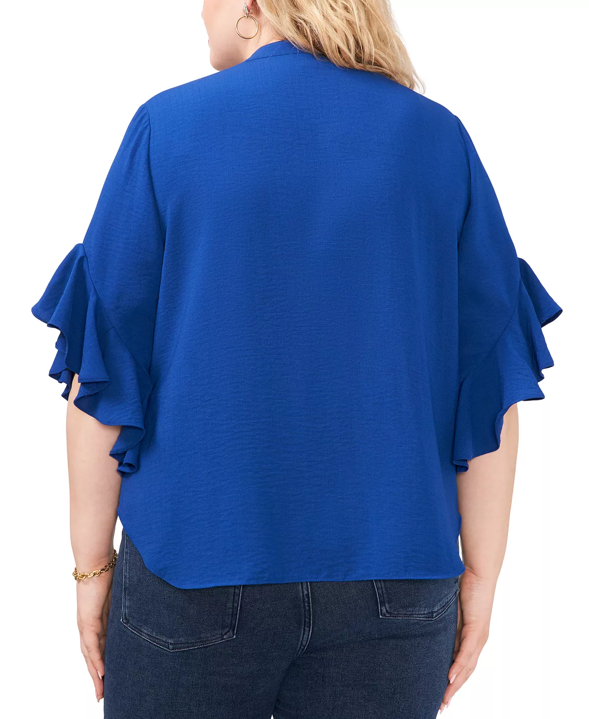 Vince Camuto Plus Size Ruffle Sleeve Henley Blouse 13 Vince Camuto Plus Size Ruffle Sleeve Henley Blouse - Image 13
