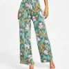 Bar III Women's Floral-Print Wide-Leg Pull-On Pants, Created For Macy's