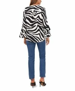 Vince Camuto Women's Flutter Sleeve Zesty Zebra Blouse -Anne Klein Sales Store 23755937 fpx
