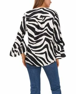 Vince Camuto Women's Flutter Sleeve Zesty Zebra Blouse -Anne Klein Sales Store 23755938 fpx