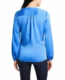 Vince Camuto Women's Long Sleeve Tie Front V-Neck Blouse -Anne Klein Sales Store 23756380 fpx