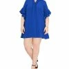 Vince Camuto Plus Size 3/4-Sleeve Ruffle-Cuff Dress