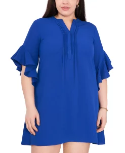 Vince Camuto Plus Size 3/4-Sleeve Ruffle-Cuff Dress -Anne Klein Sales Store 23775420 fpx