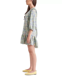 Black Tape Light Satin V-Neck Ruffled-Hem Mini Dress -Anne Klein Sales Store 23776484 fpx