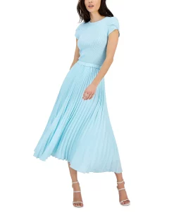 Anne Klein Sales Store 11 Anne Klein Women's Tulip-Sleeve Crewneck Sweater & Pleated Pull-On Midi Skirt