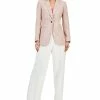 Anne Klein Women's Tweed One-Button Notched-Collar Jacket, V-Neck Camisole & Asymmetrical-Fly Wide-Leg High Rise Pants