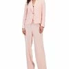 Anne Klein Women's Notched-Collar One-Button Blazer, Harmony Tie-Neck Sleeveless Shell Top & Crepe De Chine High-Rise Wide-Leg Pants With Pleats