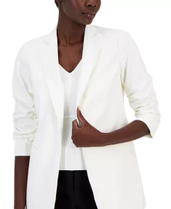 Anne Klein Women's Collection Scrunch-Sleeve Open-Front Blazer -Anne Klein Sales Store 23777086 fpx